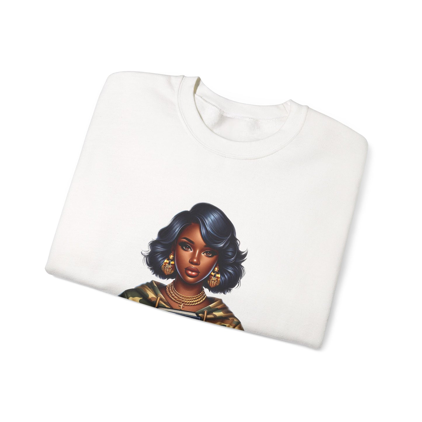 Prayer Warrior Sweatshirt — Black Woman Holding Bible Graphic