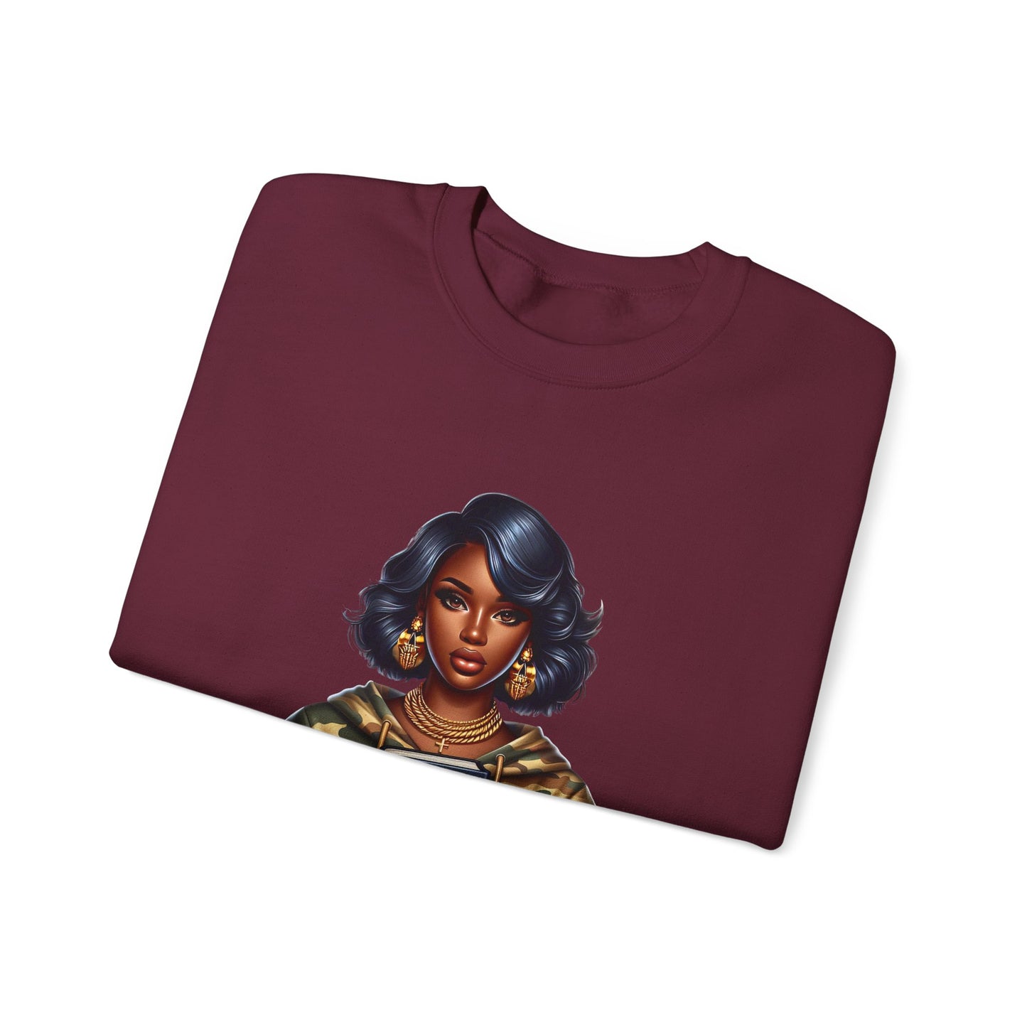 Prayer Warrior Sweatshirt — Black Woman Holding Bible Graphic