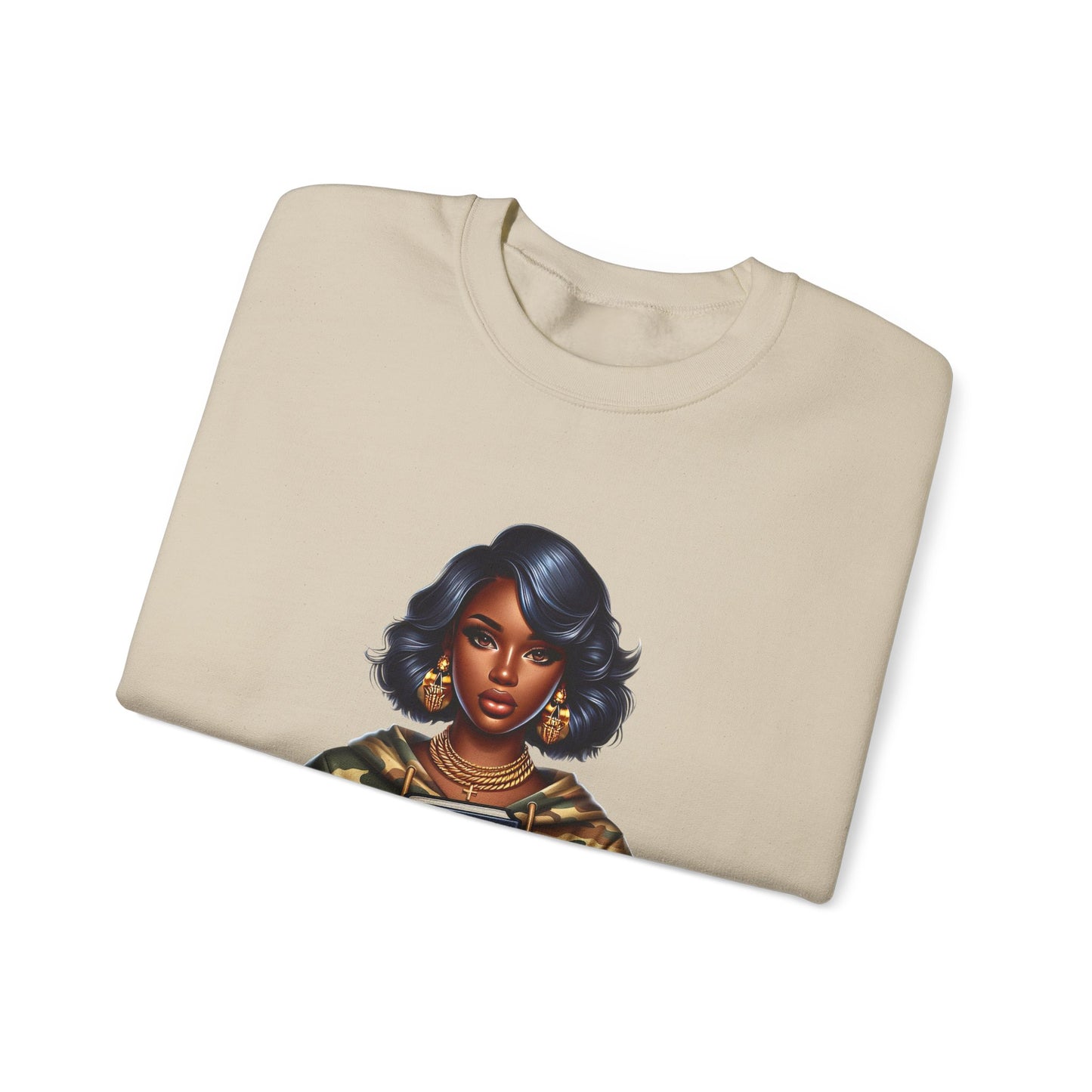 Prayer Warrior Sweatshirt — Black Woman Holding Bible Graphic